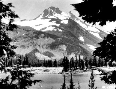 402254 Mt. Jefferson from Russell Lake, Mt Hood NF, OR 1934 photo