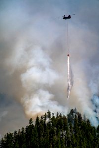 Beachie Creek Fire Chinook Helicopter Dropping Water Willamette National Forest photo