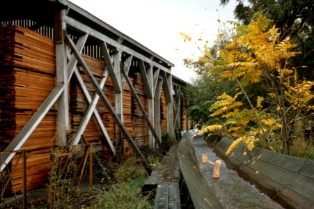 Gifford Pinchot National Forest, Broughton lumber mill and flume, Hood WA.jpg