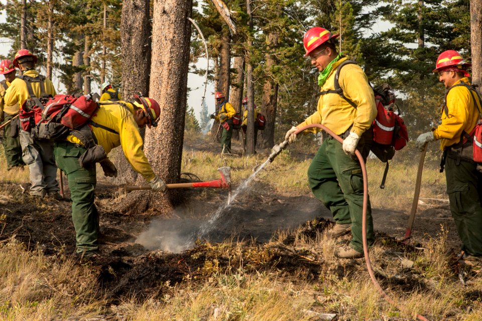 fire crew mopping up
