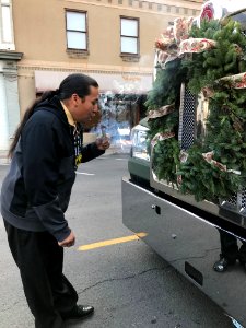 A sage smudge was performed on the truck for safe travels to Washington DC.