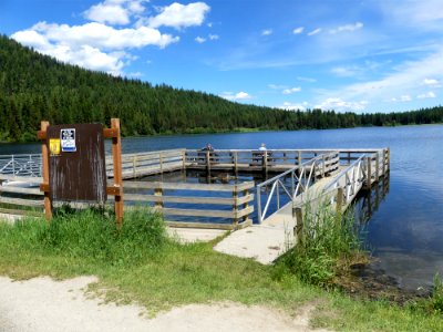 Big Meadow Lake Campground dock view June 2020 by Sharleen Puckett