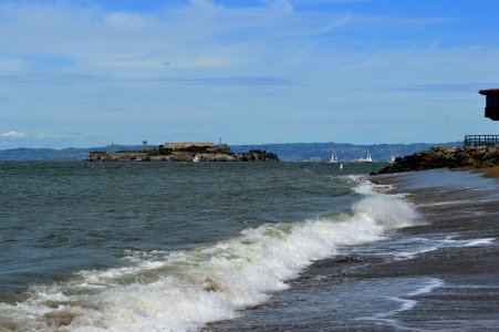 Alcatraz Island from East Beach photo