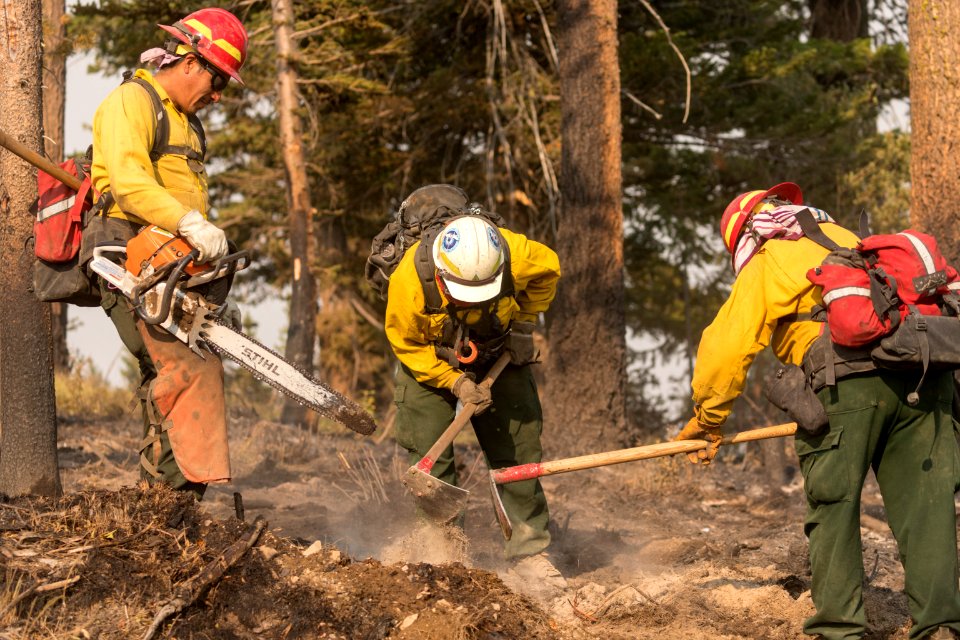 fire crew mopping up
