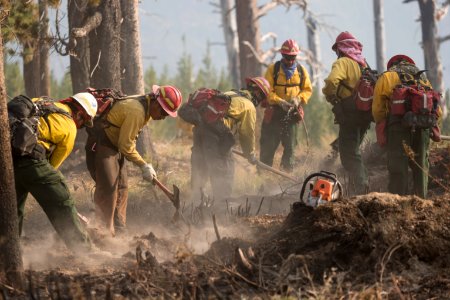 fire crew mopping up