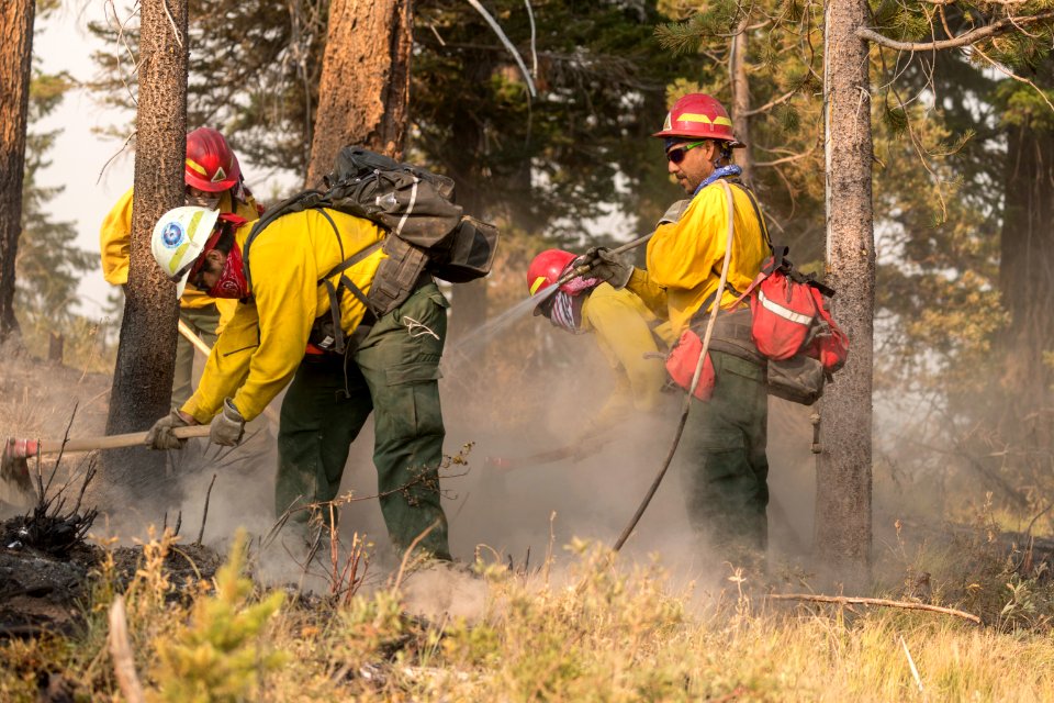 fire crew mopping up
