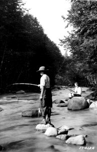 174126 Boy Fishing at Zig Zag, Oregon NF, OR 1923 photo