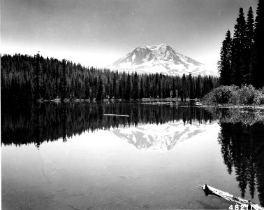 482116 Mt Adams from Ollalie Lake, GPNF, WA 1956 photo