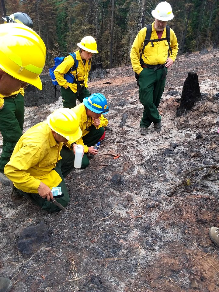 Checking Water Repellancy Jolly Mtn. Fire, Central Washington BAER Team