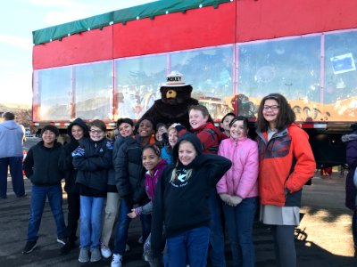 School kids with Smokey