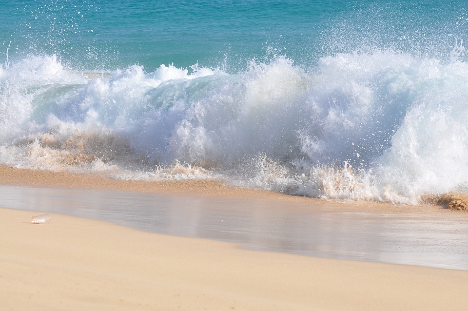 Sandy beach cape verde wave