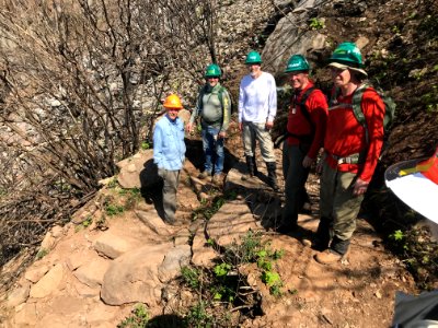 Volunteers pause for a photo at a work party to repair Angel's Rest Trail in spring of 2018, photo courtesy of Trailkeepers of Oregon.