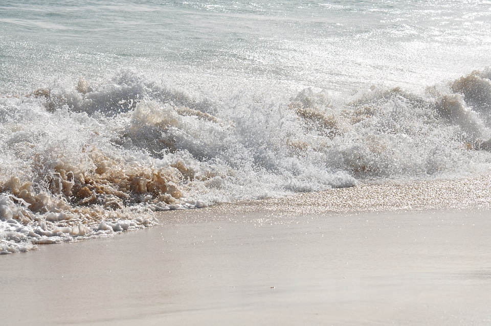 Sandy beach cape verde wave