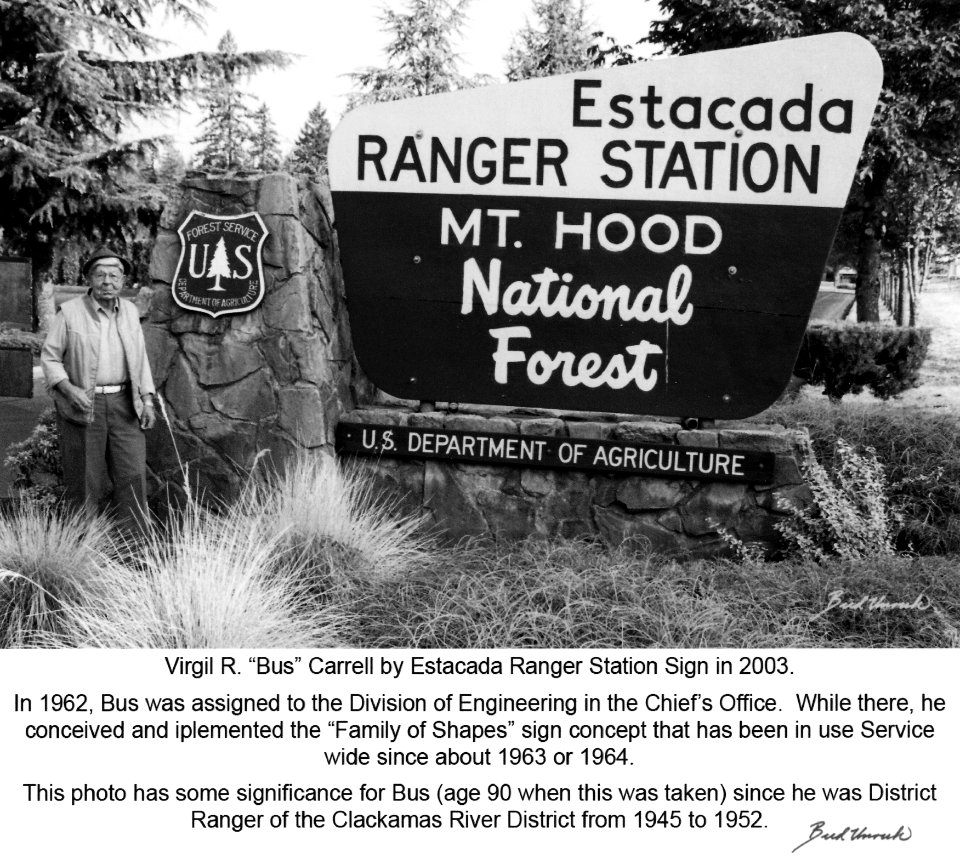 Mt. Hood NF - Virgil Bus Carrell, Started Family of Shapes Signs, OR 2003