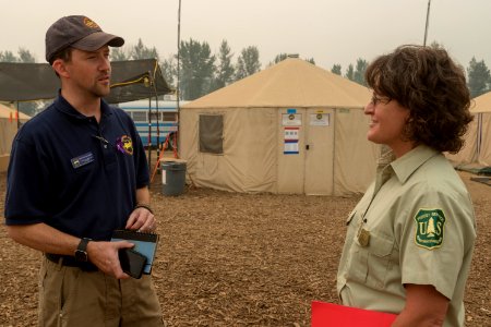 USFS Director of Fire & Aviation Management Shawna Legarza's visit to the ICP in Winthrop, WA