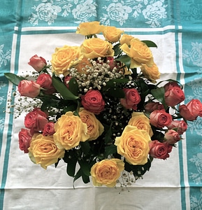 Flower bouquet floral yellow rose