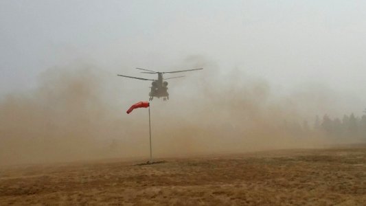 Chinook Helicopters from the Oregon National Guard, supporting fire fighting efforts on the Chetco Bar Fire, September, 2017