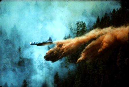 680805-1-61 B-17 Retardant Drop, Wenatchee NF, WA 8-1968 photo