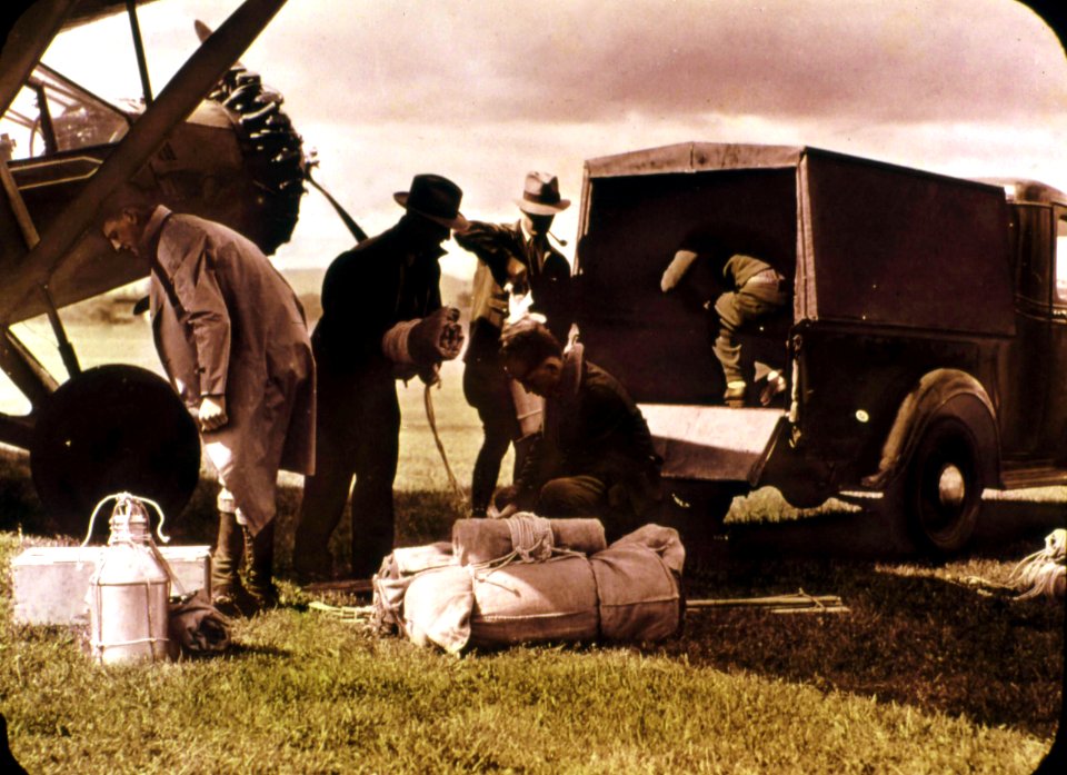 362043 Unloading Supplies at Pierson Field, Vancouver, WA 1937 photo