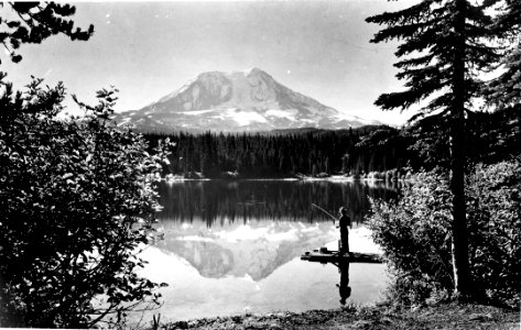 Columbia NF - Mt. Adams from Takhlakh Lake, WA 1937 photo