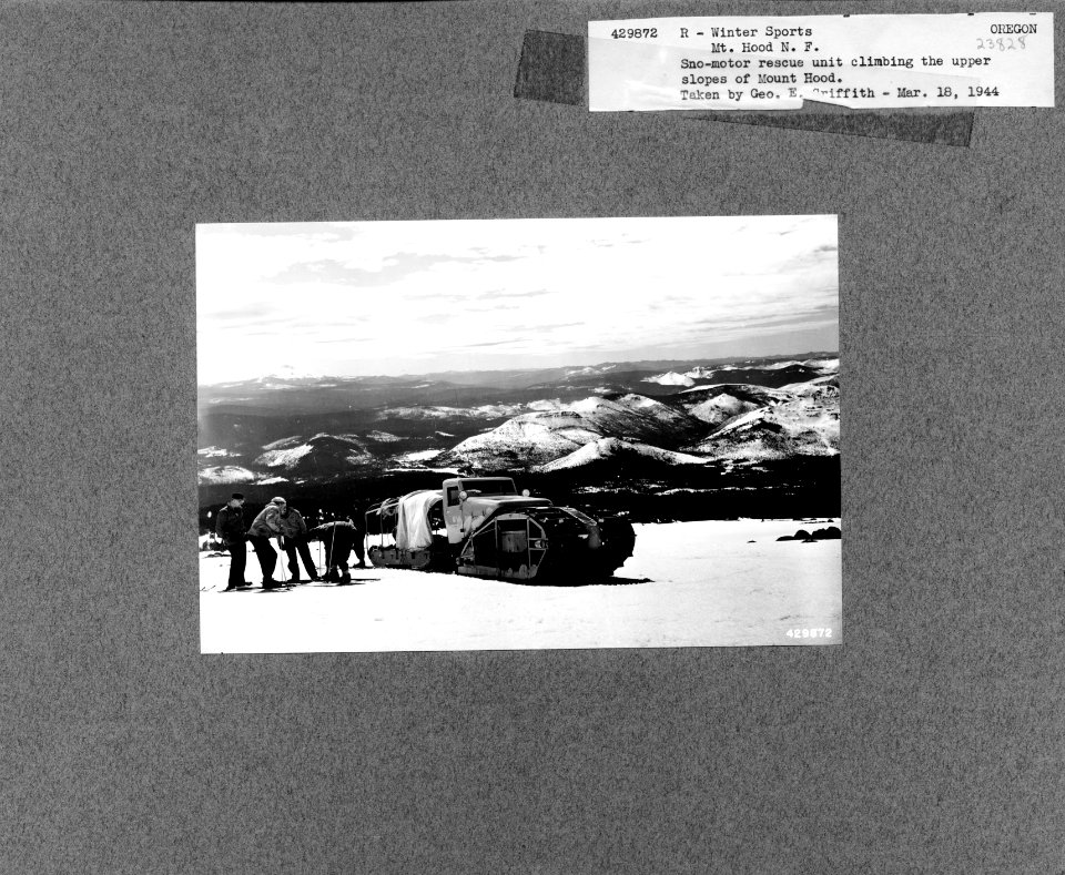 Sno-Motor Machine on Mt. Hood, Mt. Hood NF, OR 1944