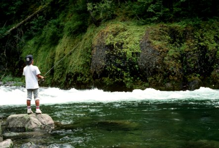 Fishing Clackamas River Mt Hood National Forest photo