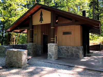 201906 CRGNSA Restroom at Eagle Creek Campground constructed during the fire closure in 2018.