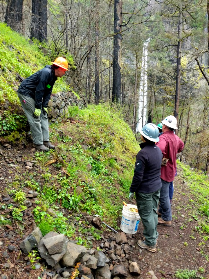 20190414 CascadeLocks Pacific Crest Trail Association Trail skills college weekend. Photo by Nathan Zaremskiy