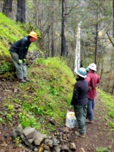 20190414 CascadeLocks Pacific Crest Trail Association Trail skills college weekend. Photo by Nathan Zaremskiy