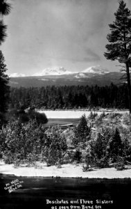 No 2600 Deschutes and Three Sisters as Seen from Bend, Ore - OR Art Co.