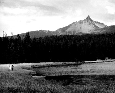 Willamette NF - Mt. Washington from Middle Patjens Lake, OR 1970 photo