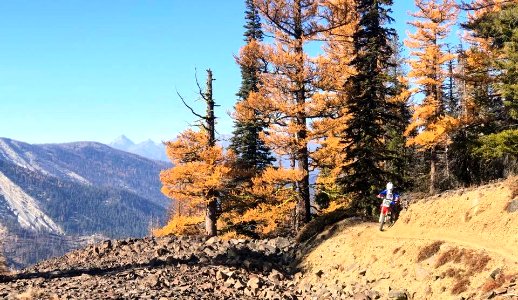 Motorcycle-onTrailWithGoldenLarchMtStuartInDistanceOkaWenNFbyMasonSchuurUSFS-Oct2018