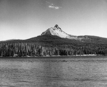 Willamette NF - Mt. Washington from Big Lake, OR 1979 photo