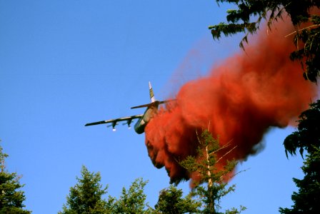 260 Ochoco National Forest, Hash Rock Fire, retardent drop photo