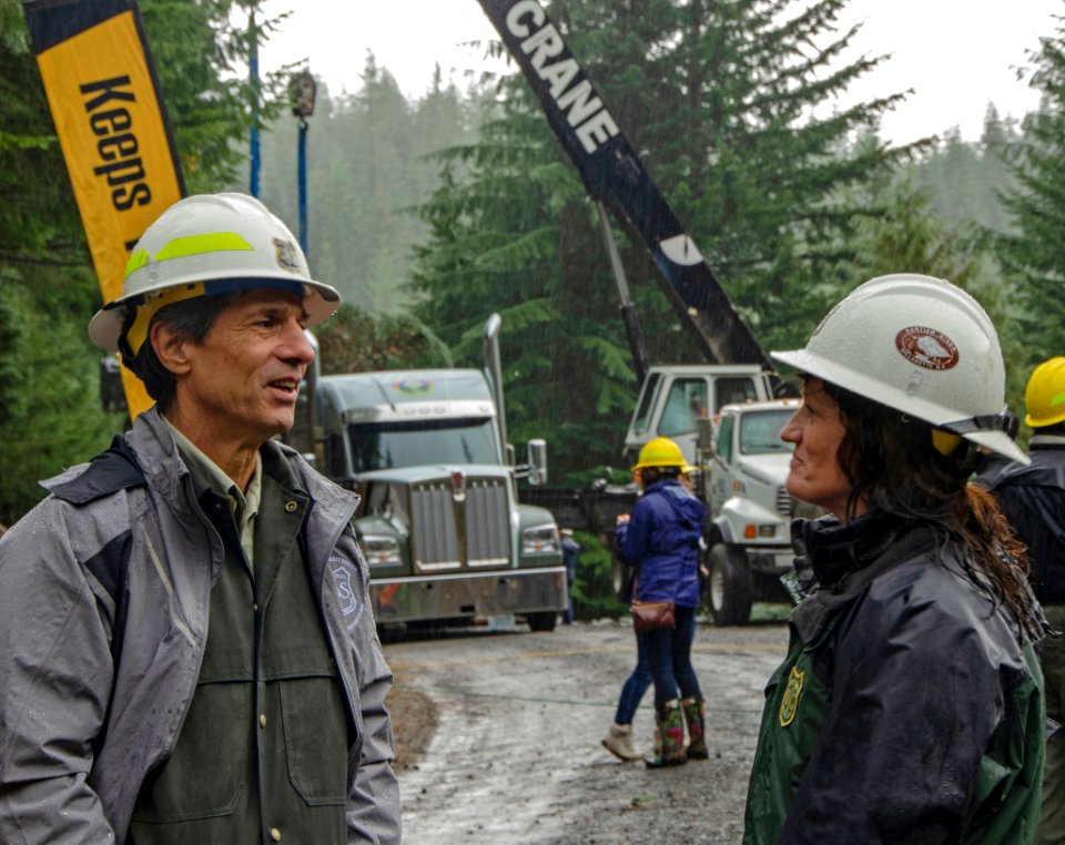 Tree Cutting Regional Forester Glenn Casamass and District Ranger Nikki Swanson