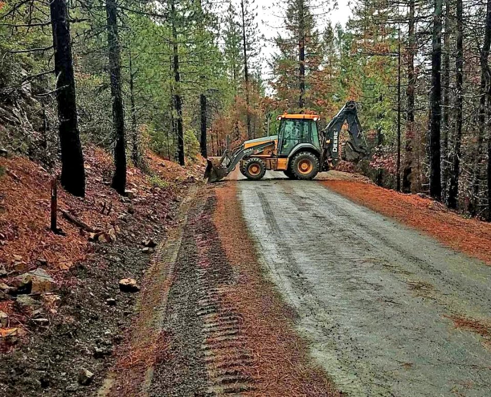 Burned Area Emergency Response (BAER) work being completed - Ditch cleaning on the Forest Road 2512, Rogue River-Siskiyou National Forest