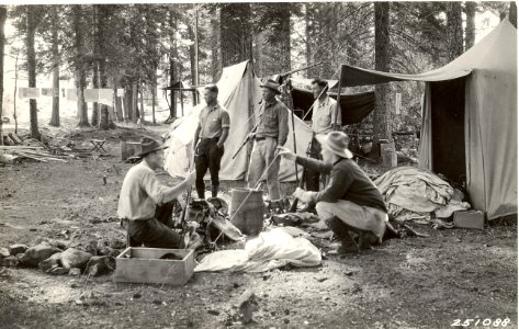 16100-10 Unidentified forsters in camp c1930
