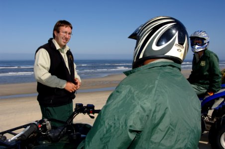Forest Service Rangers patrolling Oregon Dunes, Siuslaw National Forest