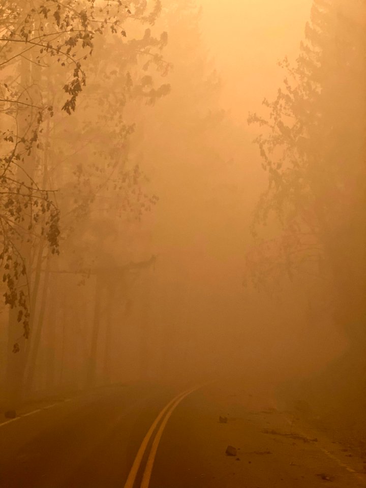 Heavy smoke from Lionshead, Beachie Creek and Riverside Fires filled Central and Eastern Oregon on Friday as westerly winds moved over the crest of the cascades, Lionshead Fire, 9-10-2020