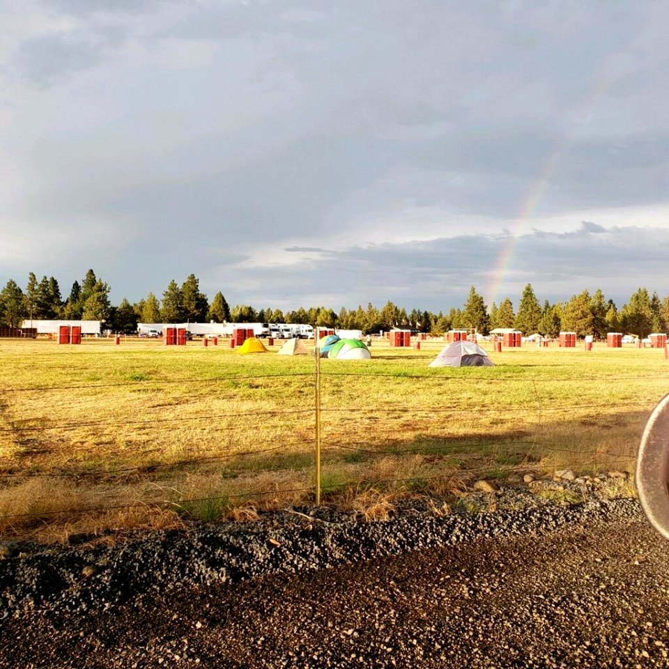 Rainbow over Lionshead Fire camp, 9-20-2020