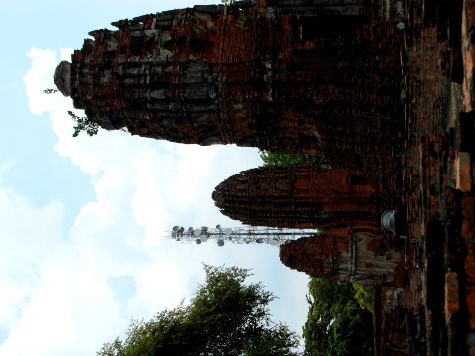 Modern vs ancient towers in Ayutthaya