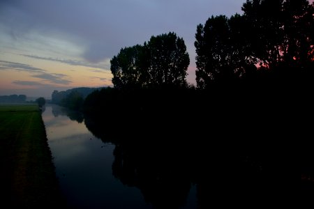 Aube en octobre sur la lys photo