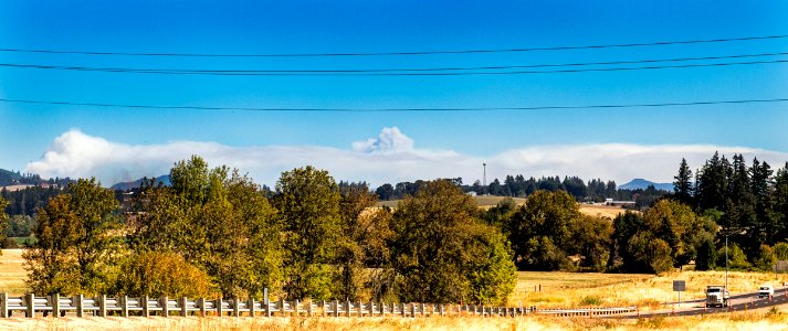 Beachie Creek Fire Smokey Distant View from Town Willamette National Forest