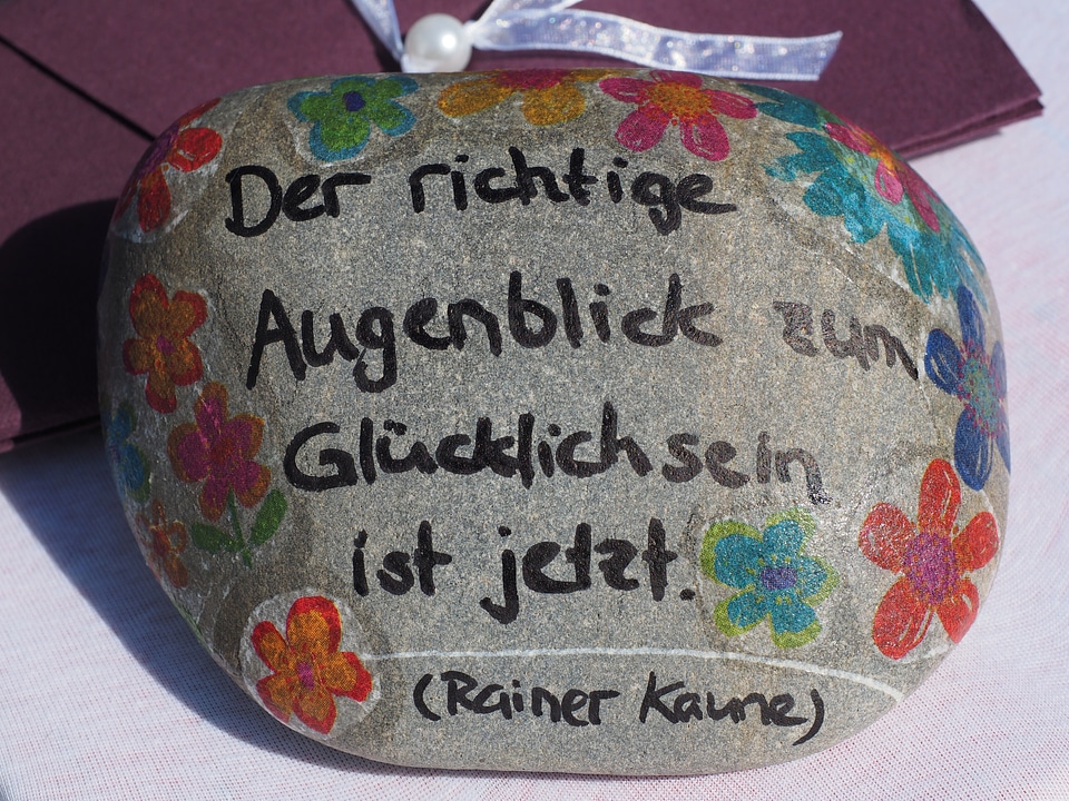 Painted lucky stone greeting