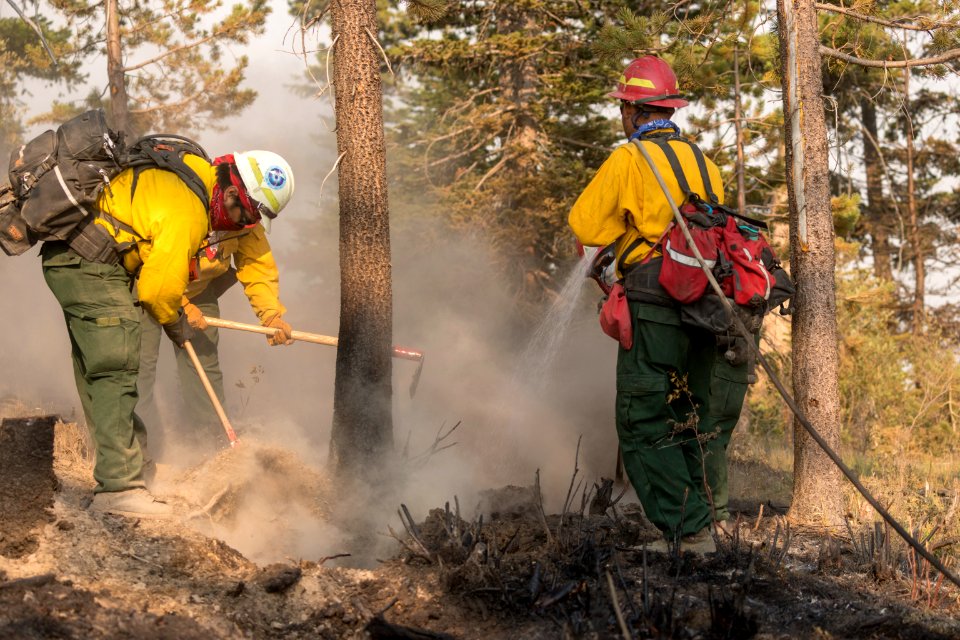 fire crew mopping up