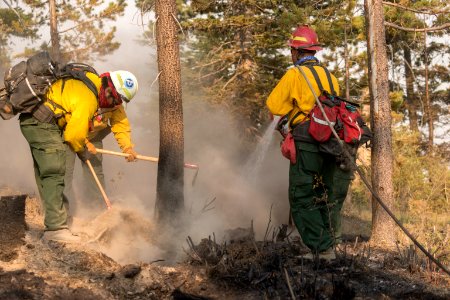 fire crew mopping up