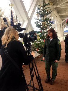 District Ranger Nikki Swanson interviewed at the CCT launch event