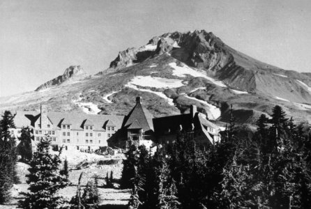 033 Timberline Lodge shortly after completion, Mt Hood NF photo
