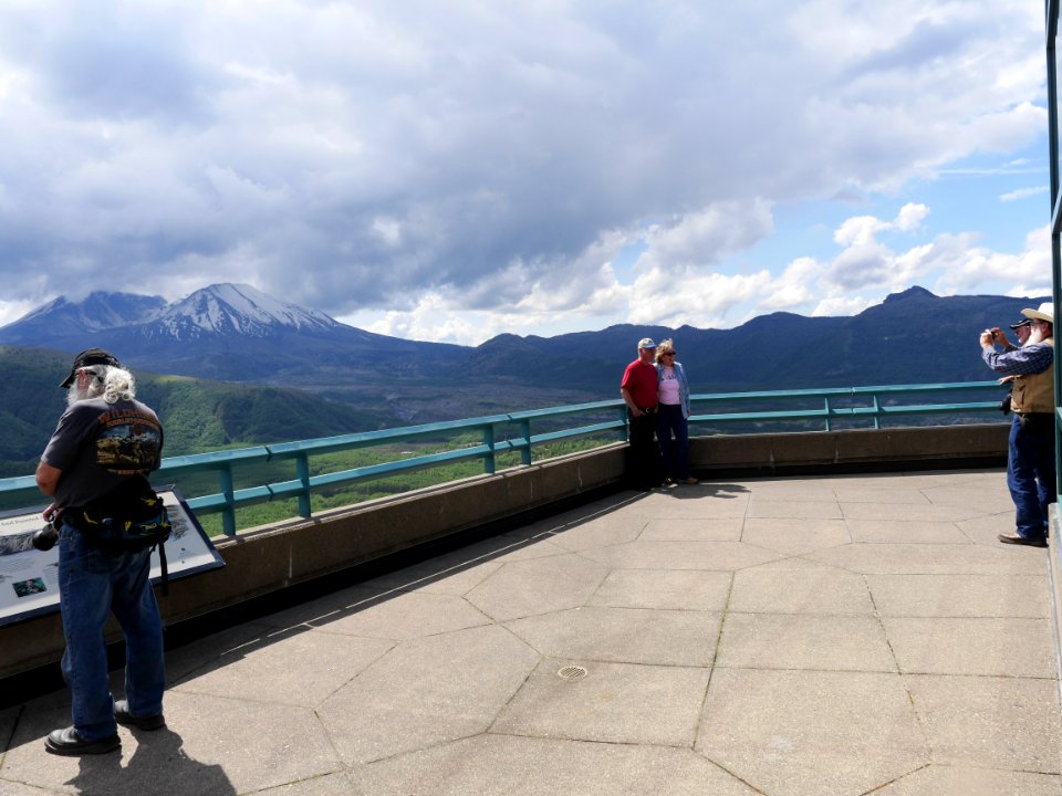 Terrace overlooking Mount St. Helens