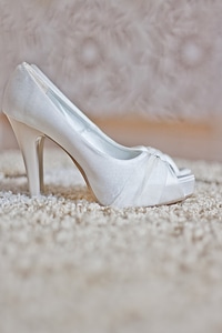 White gray wedding gray shoes photo